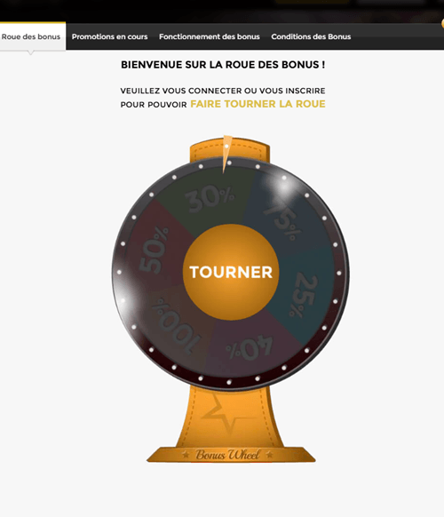 Roue des bonus Unique Casino : tente ta chance chaque semaine